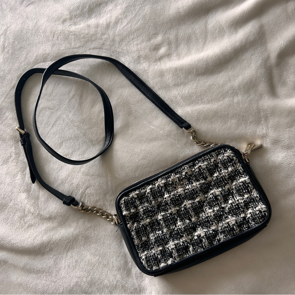 Kate Spade Natalia Tweed Double Zip Crossbody